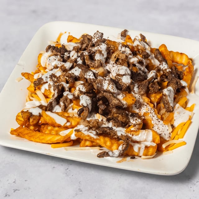 Signature Beef Blend Over Fries.